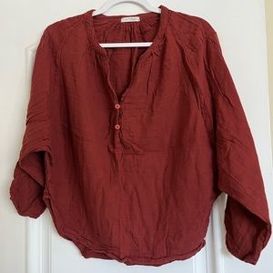 Free People X CP Shades Top XS Oversized Maroon